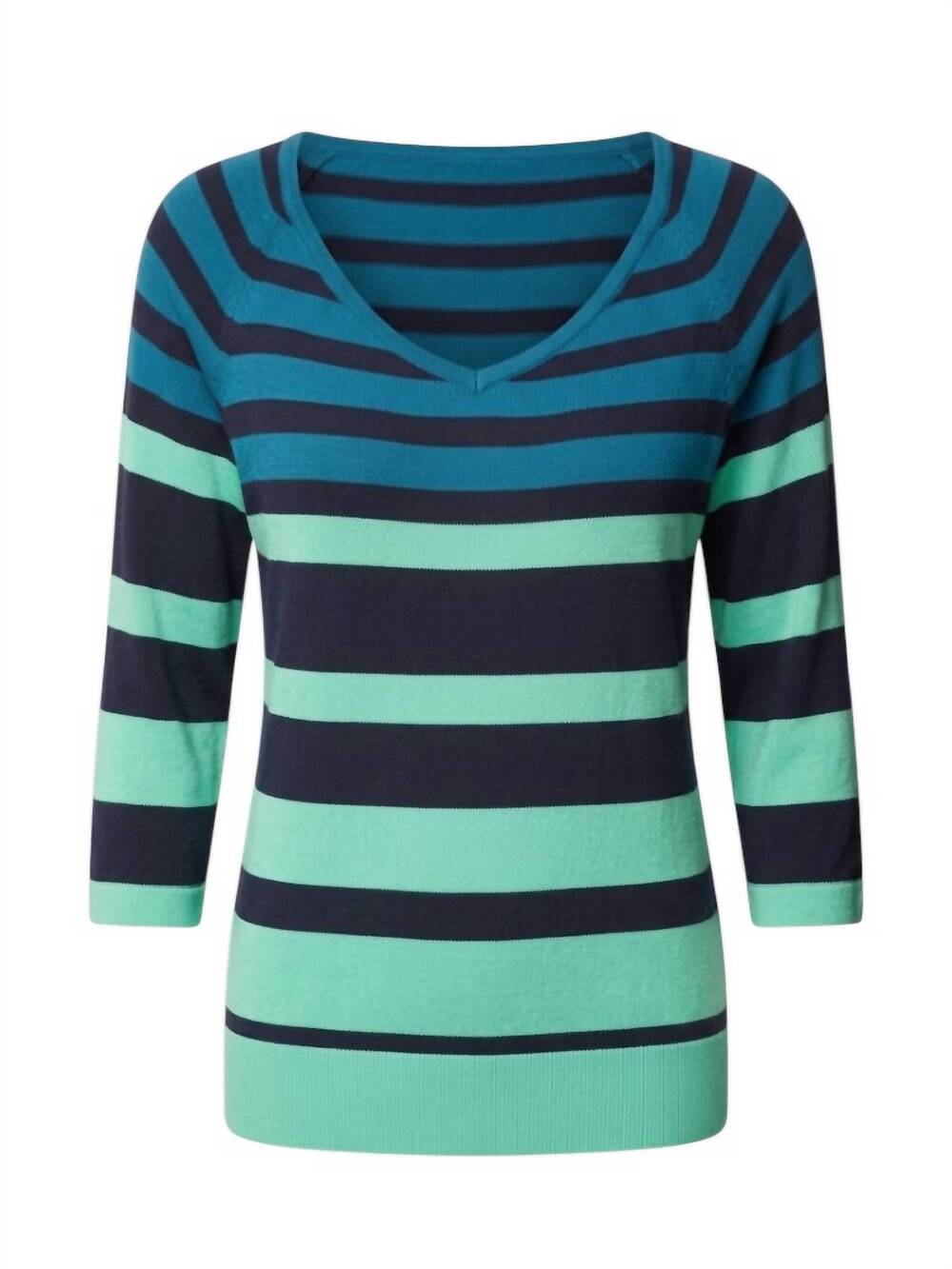 NEW SKUNKFUNK women's anorbe stripe sweater in blue multi